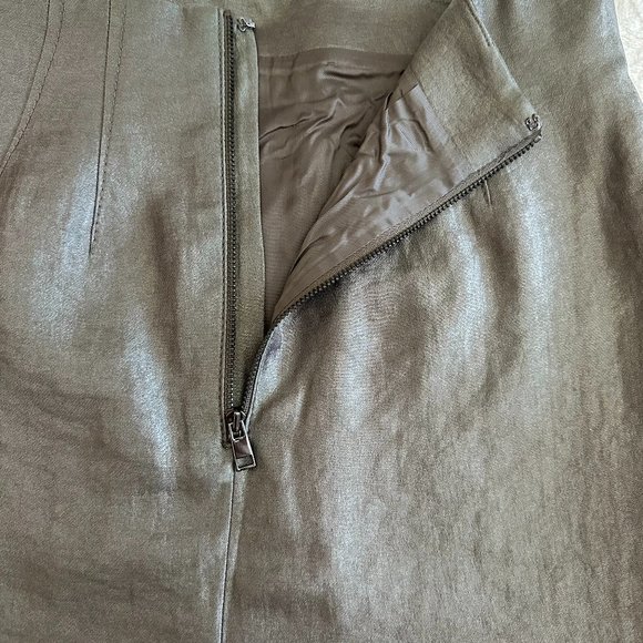 Ann Taylor Women Sz 4 Shimmery Pewter/Gray Paneled Contoured Waist Pencil Skirt - Picture 8 of 16